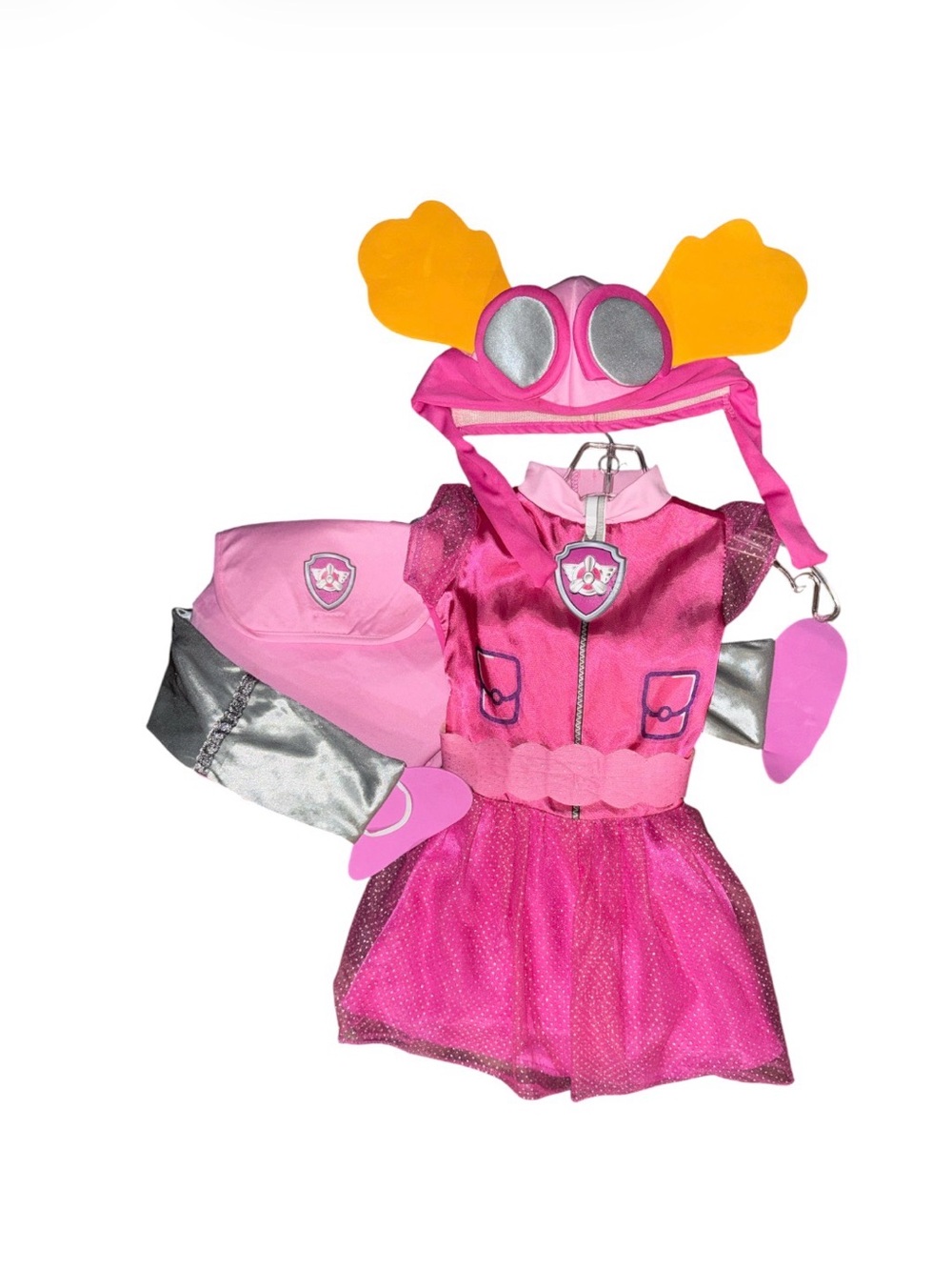 Girls Paw Patrol Pink SkyeDress-Up Costume with Goggles